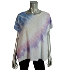 Torrid Waffle Weave Knit Tie Dye Stretch Crew Neck SS Top T-Shirt. Women's 2X